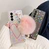Colorful Heart Purikura Photo Frame Beads Bracelet Plush Pendant Phone Case For Samsung Galaxy Z Fold 3 Hard Transparent Cover