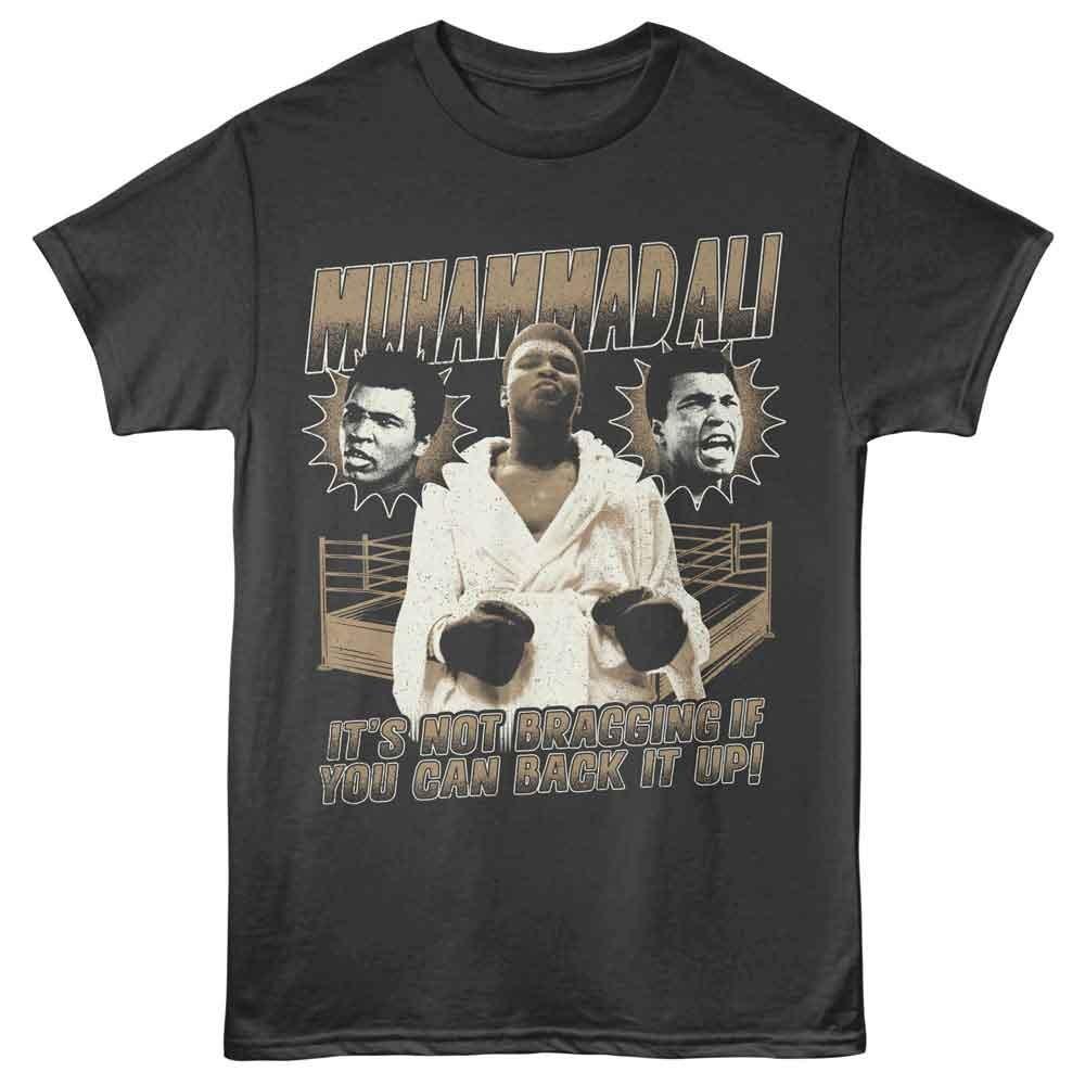 Muhammad Ali - Not Bragging - Licensed Adult Unisex Short Sleeve T-Shirt - Smoke XL