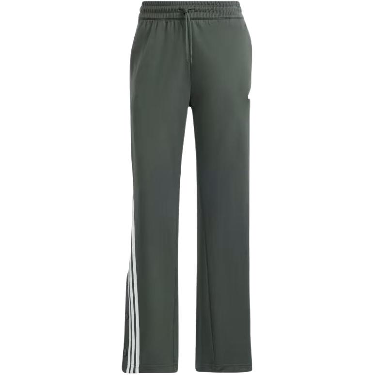 Adidas Vintage Mid-Rise Striped Straight Leg Knit Sports Pants Women Pants Green IS0871