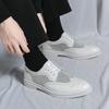 Gentleman Summer New Men's Black White Perforated Leather Oxford Brogues Shoes Designer Formal Wedding Dress Homecoming Footwear