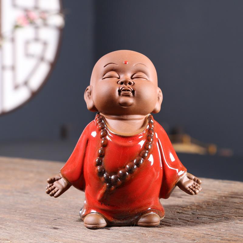 

Чайный питомец Zen Purple Sand, Worry Free, Big Ambition, Little Monk, аксессуары для чайного сервиза Kung Fu, чайное искусство, украшение для автомобиля, орнамент