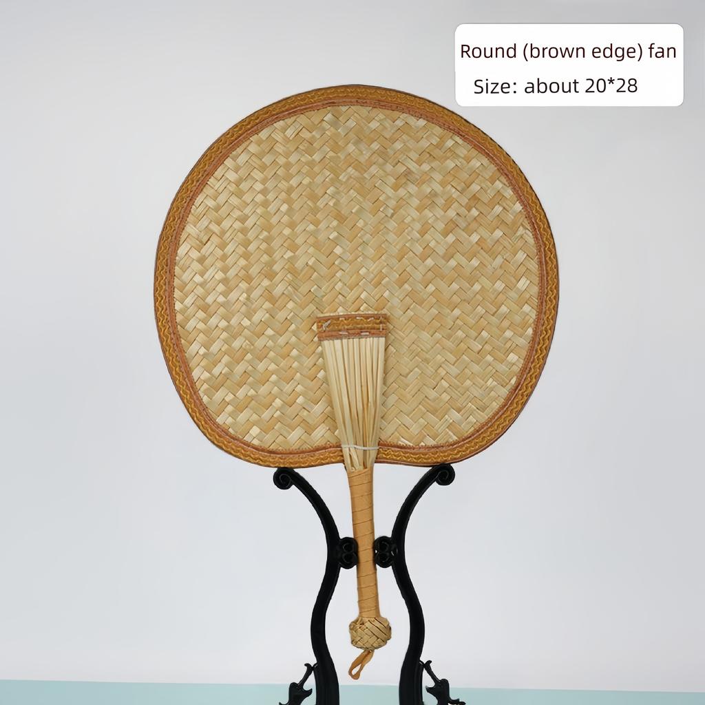 Portable Summer Fan, New Style, Old-Fashioned, Compact, Hand-Woven, Lightweight, Travel-Friendly, for Women, Outdoor, Children, Hand-Cranked Small Fan