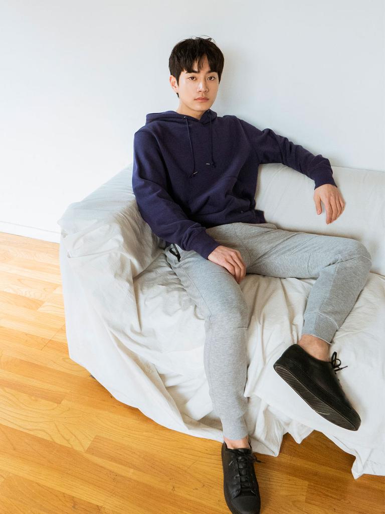 [Organic Cotton] Navy Logo Embroidered Hoodie