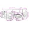 Outdoor Sofa Set 7 Pcs Natural and Cream Solid Acacia Wood