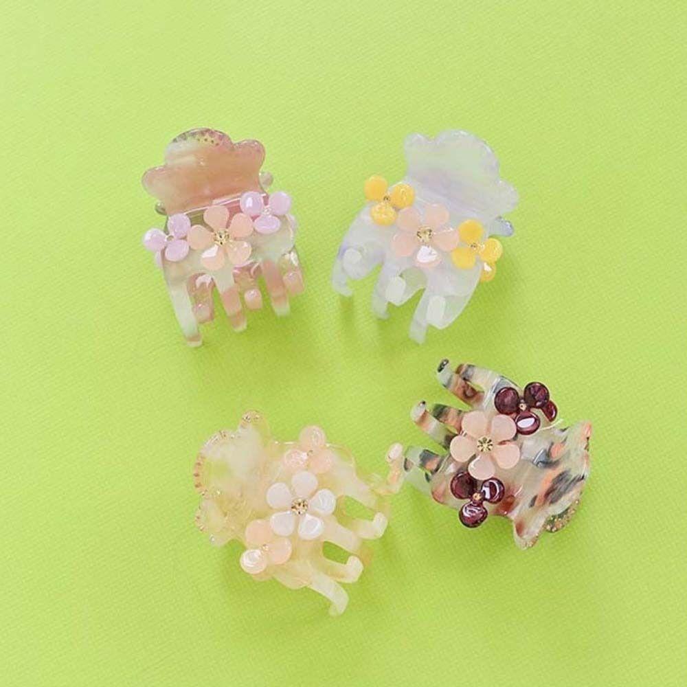 Crystal Small Acetate Hair Claw Acetic Acid Zircon Hairgrip Ins Flower Hair Clip Party