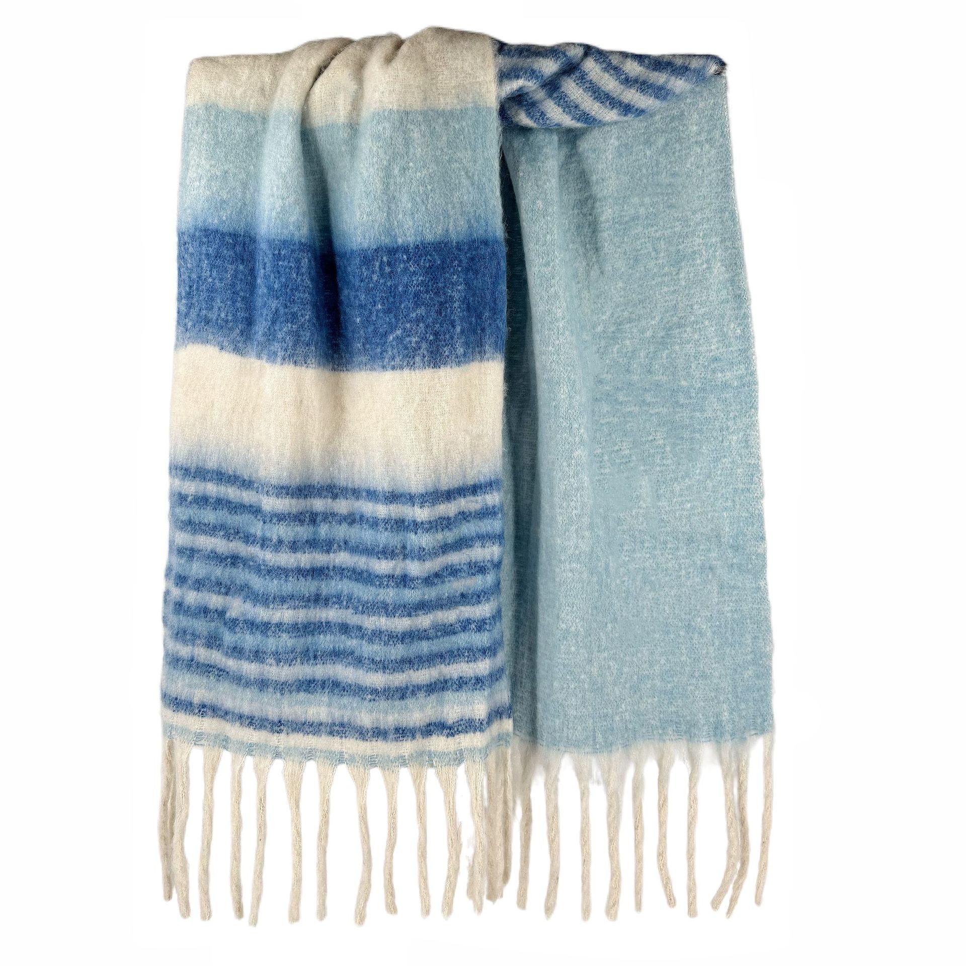 

Новый осенне-зимний нишевый дизайн, шарф с градиентным переходом цвета, женская зимняя утолщенная теплая шаль из искусственного кашемира 220 * 50 (including tassel)