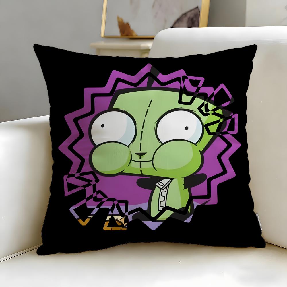 Classic Animated Series Invader Zim Cushion Cover Soft & Easy-Wash Pillow Case – Versatile for Couch, Bed, Travel and Office