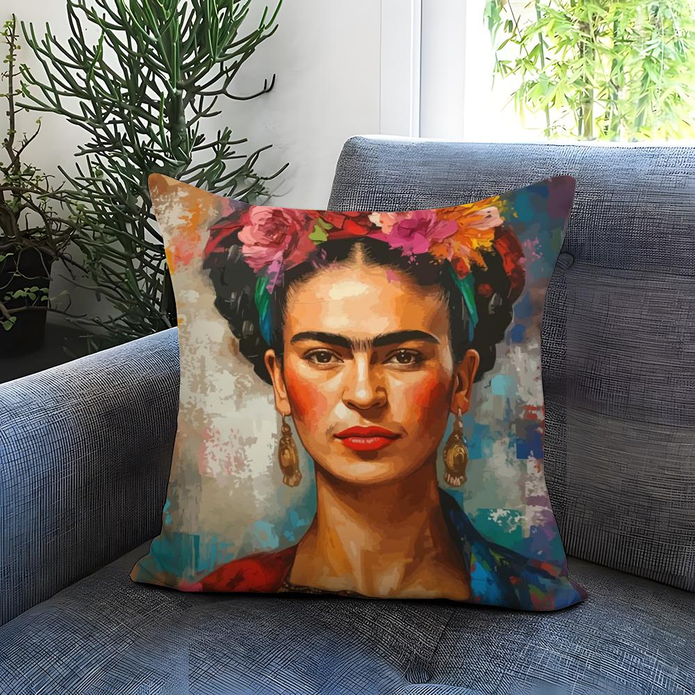 F-Frida K-Kahlo Painting Art Cushion Cover Comfortable Reversible Pillow Cover Ideal for Car Sofa Bedroom & Beyond