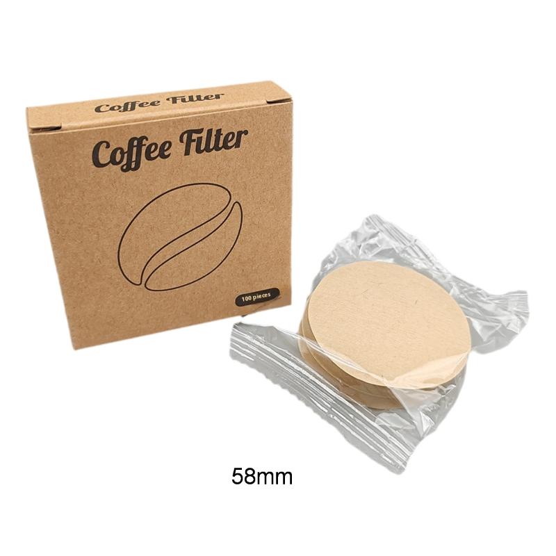 

100 шт. Паперові фільтри для еспресо 51/53/58 мм Екран-диск для кавомашин Delonghi Breville з портафільтром Інструменти Папір для кавового фільтра 58mm B