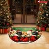 1Pcs Cute Christmas Cat Semi Circle Welcome Doormat Non-Slip for Outdoor Patio Porch Kitchen Bathroom Entryway Floor Mat