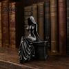 Dark Fantasy Collectible Doll 3D Printed Lady Reaper Figurine, Hooded Girl Statue, Gothic Bookshelf Decor, Resin Ornament, Mysterious Elegant Sitting