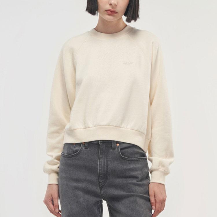 Levis Round Neck Raglan Pullover Sweatshirt Women sweatshirt Beige A0847-0000