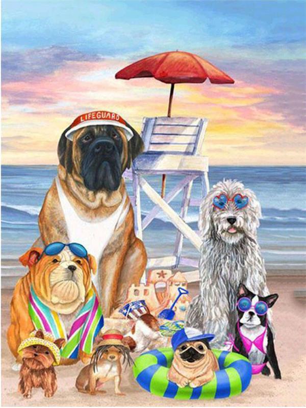 DIY Diamond Mosaic Dog Picture Of Rhinestone Diamond Painting Cat Animal Cross Stitch Seaside Embroidery Decor For Home