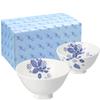 Official Gift Wrapping: Strawberry Bloom Indigo Couple's Rice Bowls (Rice Bowls) Tableware, Christmas Gift, Wedding Gift, Housewarming Gift,