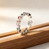 Bf Club   Rings For Women Simple Geometric Handmade Irregular Retro Colorful Zircon Ring Allergy For Birthday Gift
