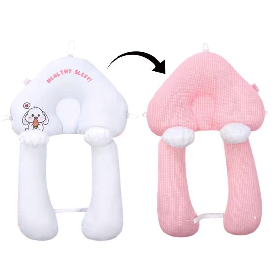 Almofada para Moldar a Cabeça de Bebê Recém-Nascido Design Dupla Face Almofada de Dormir Suporte Anti-Cabeça Chata Respirável