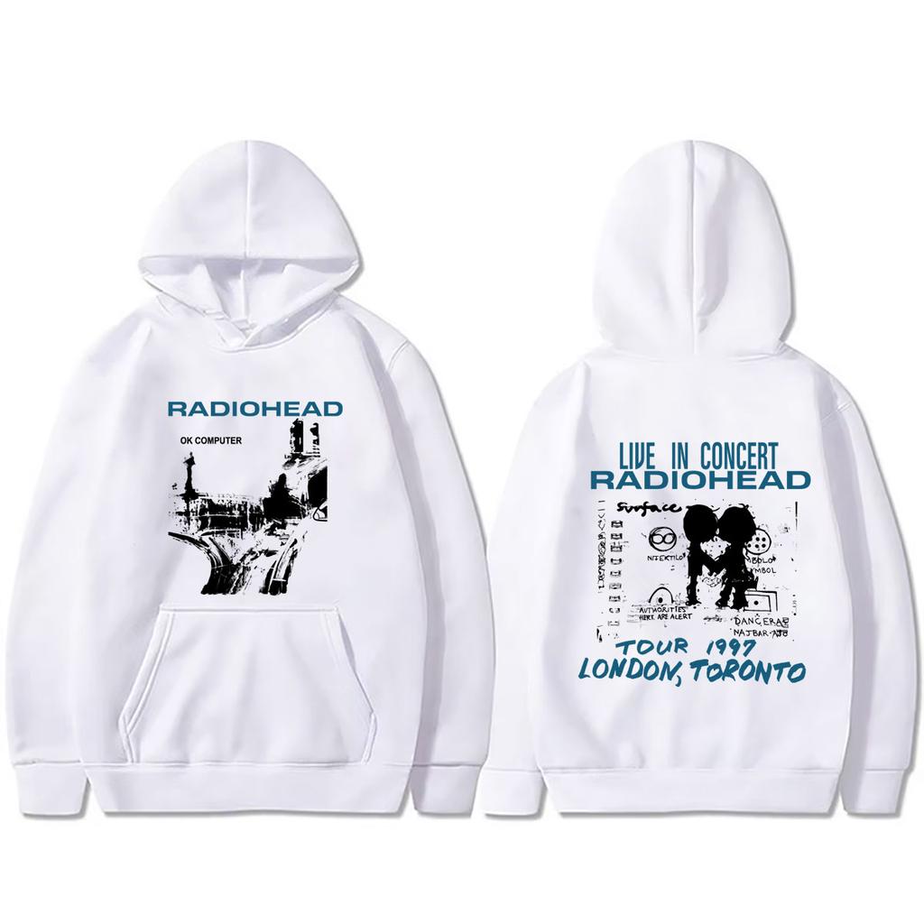 Rock Band Radiohead OK Computer Tour 1997 Hoodie Men Women Hip Hop Oversized Hooded Sweatshirt Streetwear