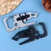 16 In 1 Stainless Steel Carabiner Clip Bottle Opener Keychain Ring Multifunction Card Outdoor Edc Key Tool For Camping Climbing