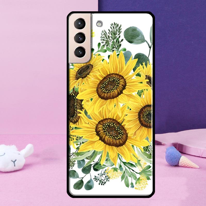 Summer Daisy Sunflower Floral Phone Case For Samsung Galaxy S24 Ultra S25 Ultra S9 S10 S20 S21 S22 Plus S23 S24 FE Cover