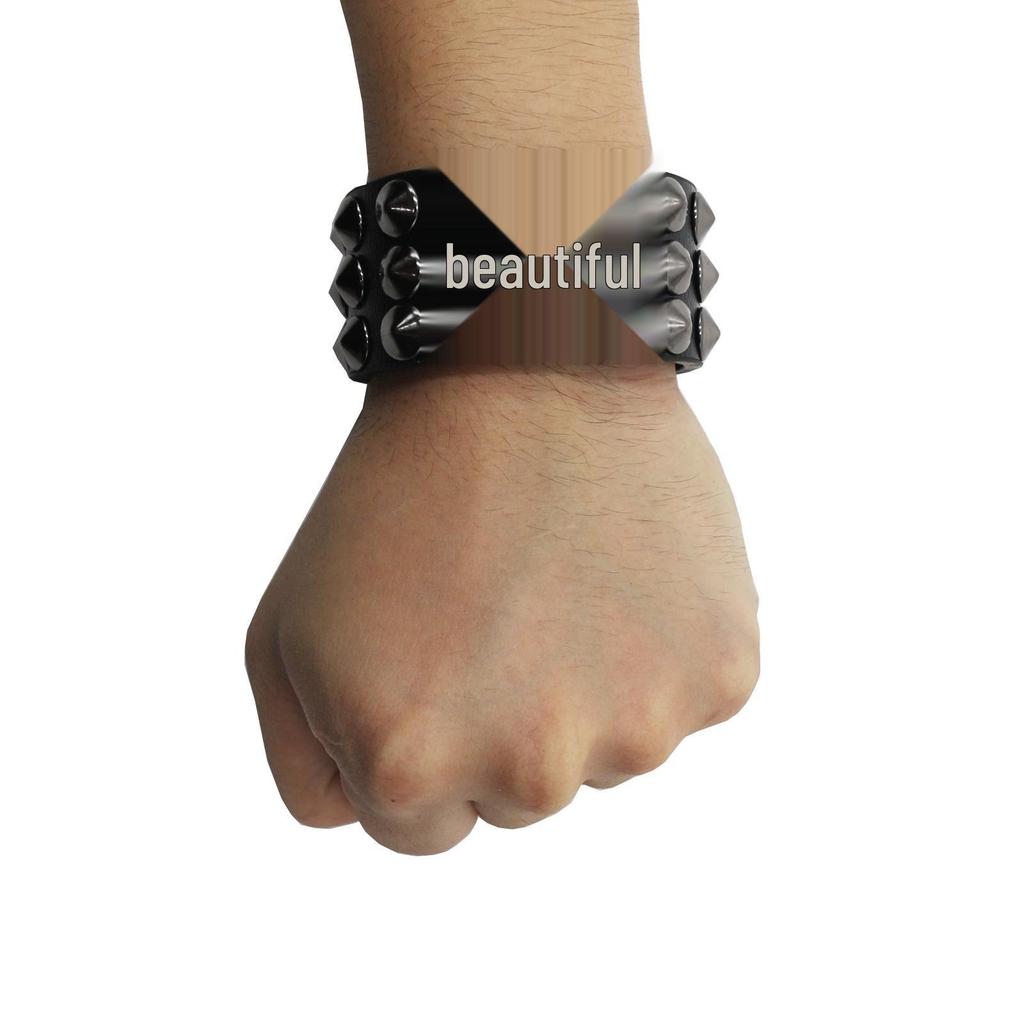 Creative Butterfly Rivet Leather Wristband Bracelet - European American Punk Retro Style
