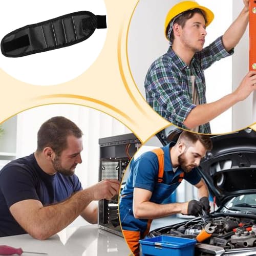 Magnetic Wristband, Magnetic Wristband for Screws - Magnetic Wristband for Tools Magnet Nail Wrist Holder - Wristband with Strong Magnet, Holds Screws