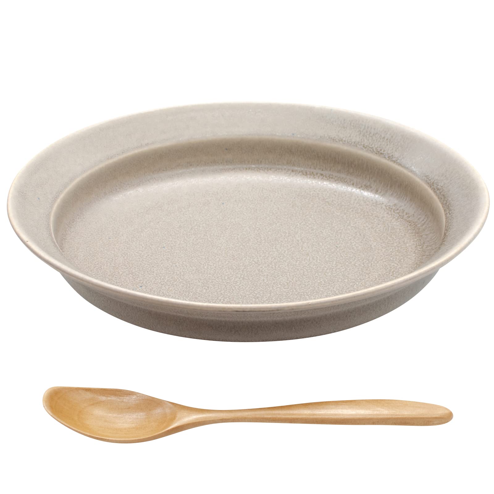 Aito Oval Curry Pasta 24 x 19 Includes Wooden Microwave and Dishwasher Mino Made in Product Number 111110  Cullet  Plate, Plate, Bowl, Approx. cm, серый