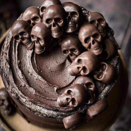 Silicone Chocolate Mold Skull Shape Candy Molds Flexible Baking Mold for Gummy Jelly Ice Cube Fruit Snack