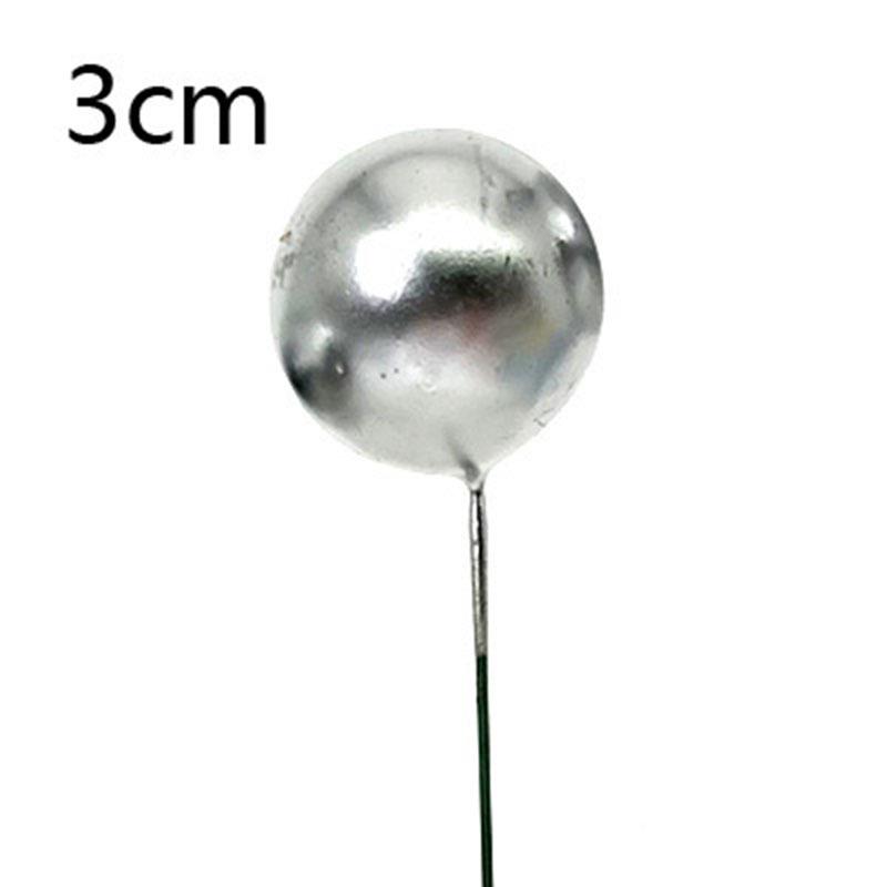 Gold & Silver Ball Cake Decoration Set, 3cm Beads for Dessert Table Decor