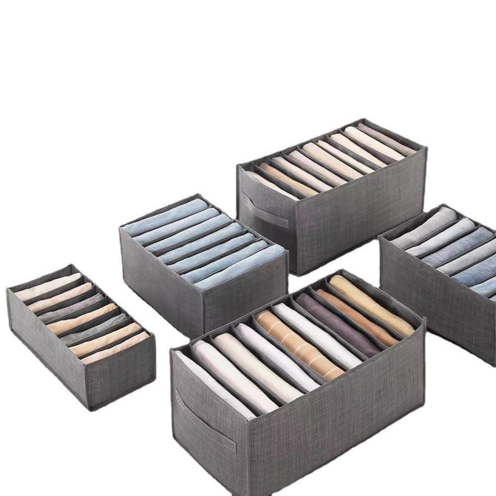 Kleiderschrank Aufbewahrungsbox: Unterteilt für Socken, Unterwäsche & Hosen, Vliesstoff, Tragbar