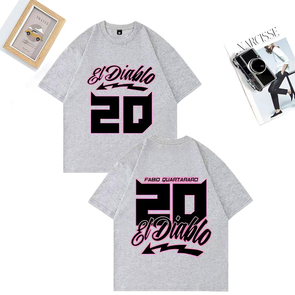 2025 Summer Fabio Quartararo New Graphics 100pure Cotton Printed Tshirt Mens Hip Hop Streetwear Short Sleeve Oversized Unisex