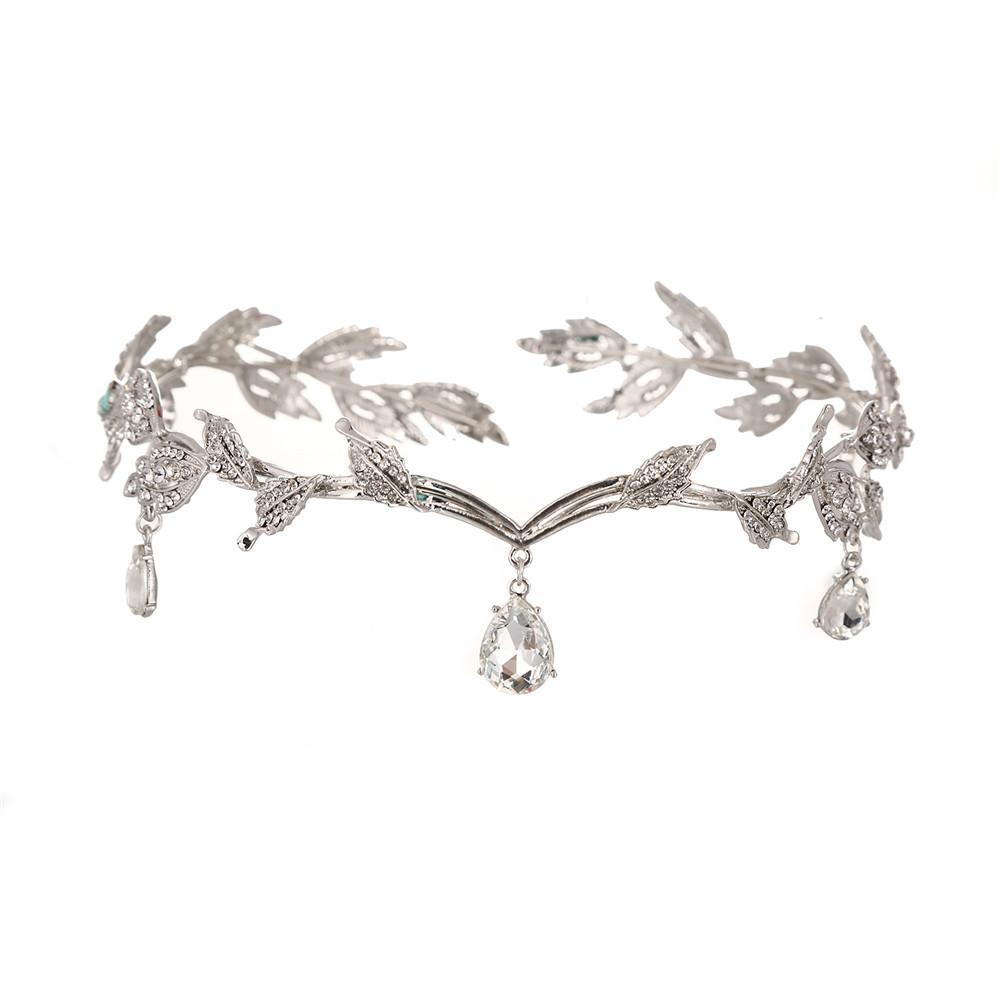 Korean Bridal Forehead Ornaments  Rhinestone Wedding Headdress Circle Crown Bridal Jewelry