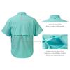 Camicia da pesca da uomo Bassdash con bottoni da donna a maniche corte per esterni