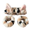 2Pcs/Set Women Hairband Wristband Set Cartoon Cat Ear Decor Soft Breathable Fabric Headband Wristband Set