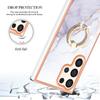 For Samsung Galaxy S24 Ultra Case with Ring Kickstand Marble Pattern Electroplating TPU Back Cover