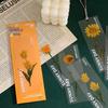 Momo Dried Flower Bookmark Set: 6 Translucent PET Designs for Journals & Books