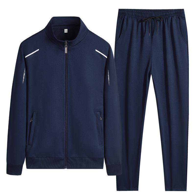 Men's Autumn-Winter Three-Piece Set: Cardigan Hoodie, Loose Sweatpants, Trendy Long-Sleeve Round Neck Top