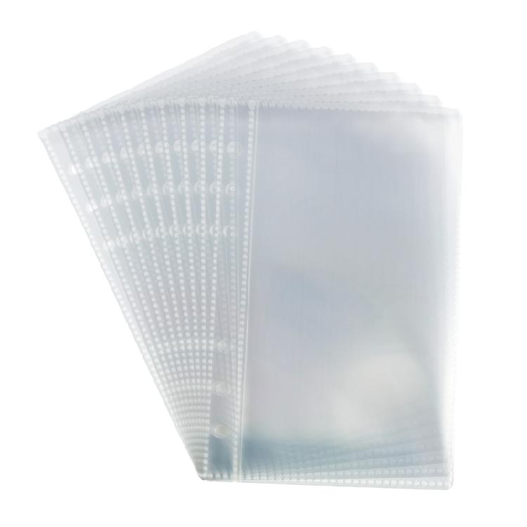 10Sheets Clear Punched Pocket File Sheet Protector Binders Sleeve Punched Pocket
