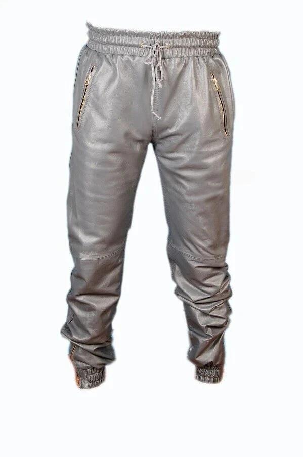 Wear High Trouser Soft Wear Quality Genuine Pants Men's Joggers Leather Lambskin