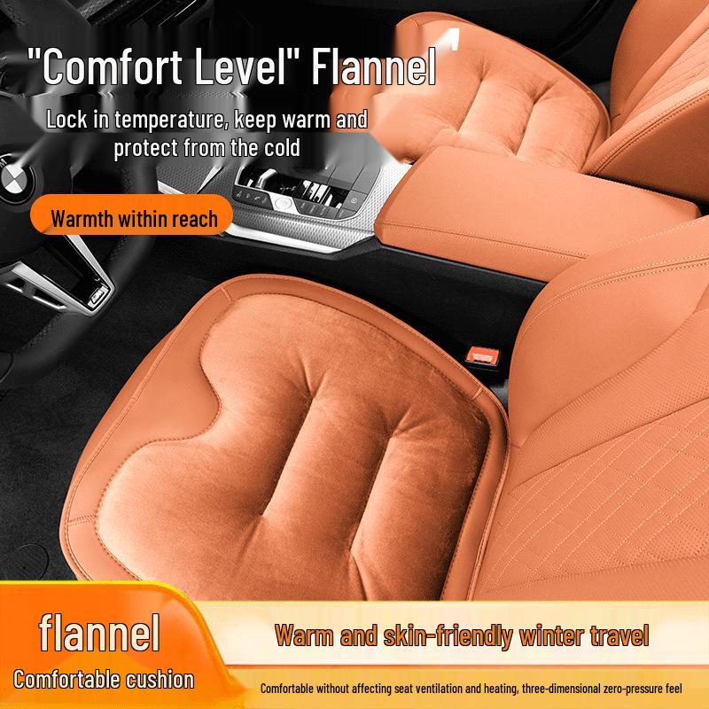 Winter Flannel Car Seat Cushions - Thick, Warm, Front & Rear Options