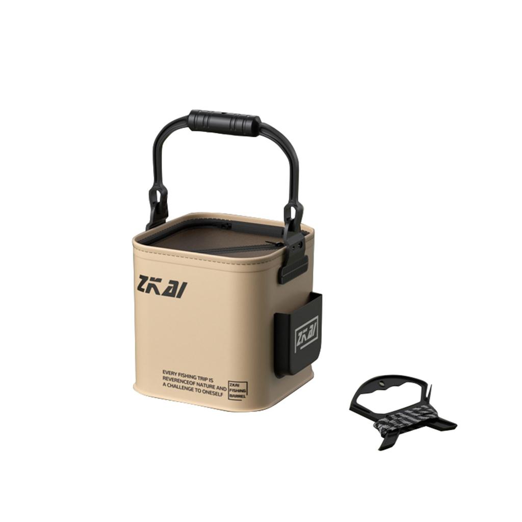 Foldable Fishing Bucket 8L Thickened Edging 3D Thickening EVA Waterproof Outdoor Camping Multifunction Fishing Bucket