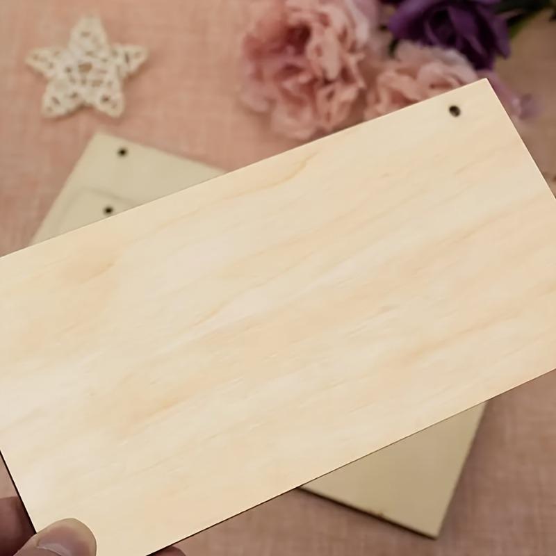 20/40pcs Wooden Sign Blank Rectangular DIY Painting Graffiti Crafts Hanging Ornaments for Festivals Weddings Parties Home Decor