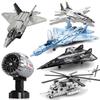 Fighter Jet & Helicopter Building Blocks Model Series Technical STEM Toys Moc F-22 Raptor Bricks Assembly Sets Kids Adults Gifts