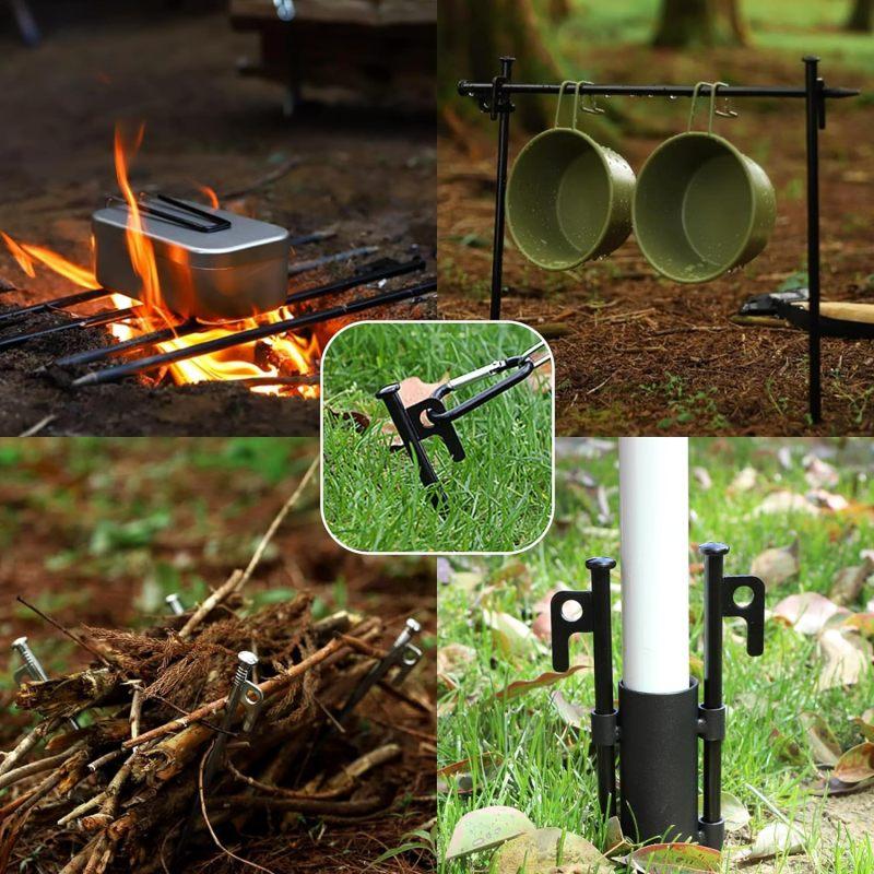 Tent Stakes Heavy Duty Metal Tent Pegs for Camping Steel Tent StakesUnbreakable and Inflexible Black