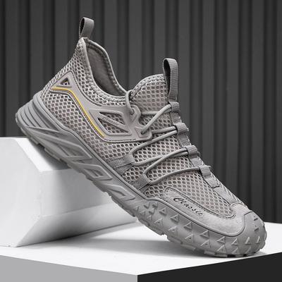 Sneaker Herren 2024 Sommer Atmungsaktiv Schweinsleder Herrenschuhe Mesh Hohl Vielseitige Mesh-Schuhe Outdoor Casual Joggingschuhe