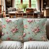 Stück Französischer Landhausstil Pfingstrose Floral Kissenbezug D Beidseitiger Druck Polyester Kissenhülle für Zuhause Sofa Auto Schlafzimmer Dekoration