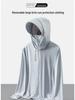 Unisex UV-Schutz Eis-Seide Sonnenjacke mit abnehmbarem Schirm - Atmungsaktiv, Leicht, Partnerlook