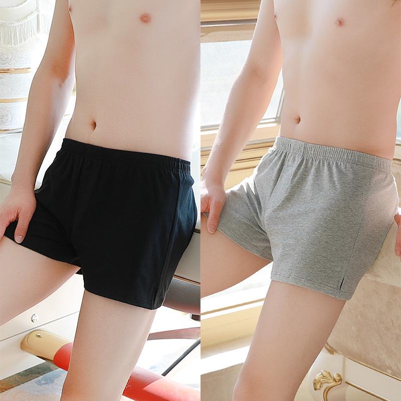 Men's Pure Cotton Mid-Waist Boxer Briefs - Loose A-line Plus Size Shorts