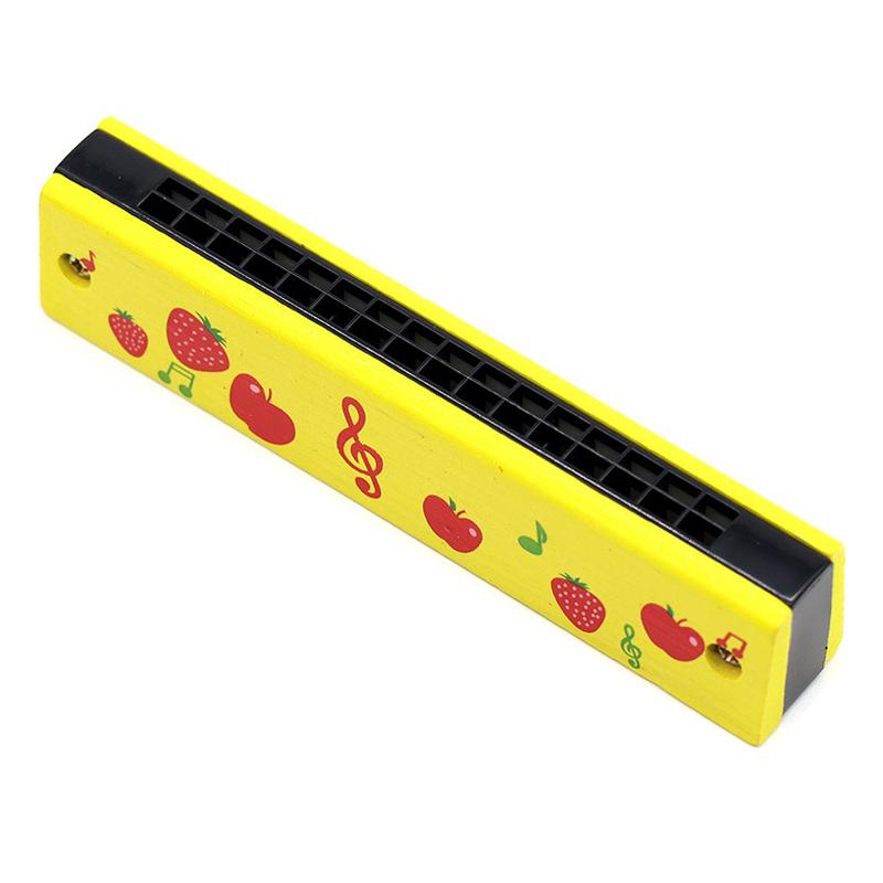1PC Multicolored Mouth Organ Cute Cartoon Wooden Harmonica 16-Hole Musical Instruments Beginners Suitable Woodwind Harmonica ZYF