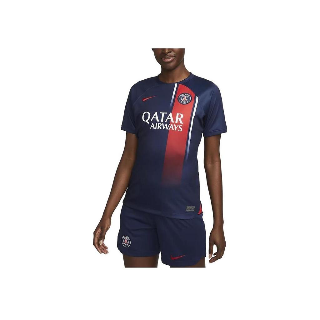 Nike Dri-FIT Soccer Jersey With Letter Print and Crew Neck Women Tops Blue DX2735-411