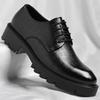 Neue Luxus Herren Brogues Leder Schuhe mit Absatz Männer Größenerhöhung Einlegesohle 8cm/10cm Schwarz Formell Business Hochzeit Arbeit Herrenschuhe